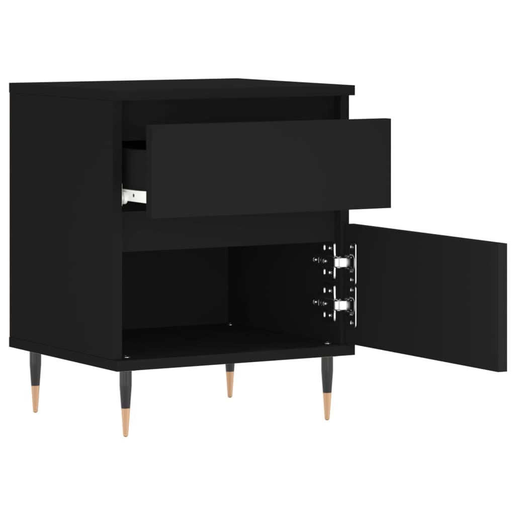 Tables de chevet 2 pcs. Noir 40x35x50 cm en bois
