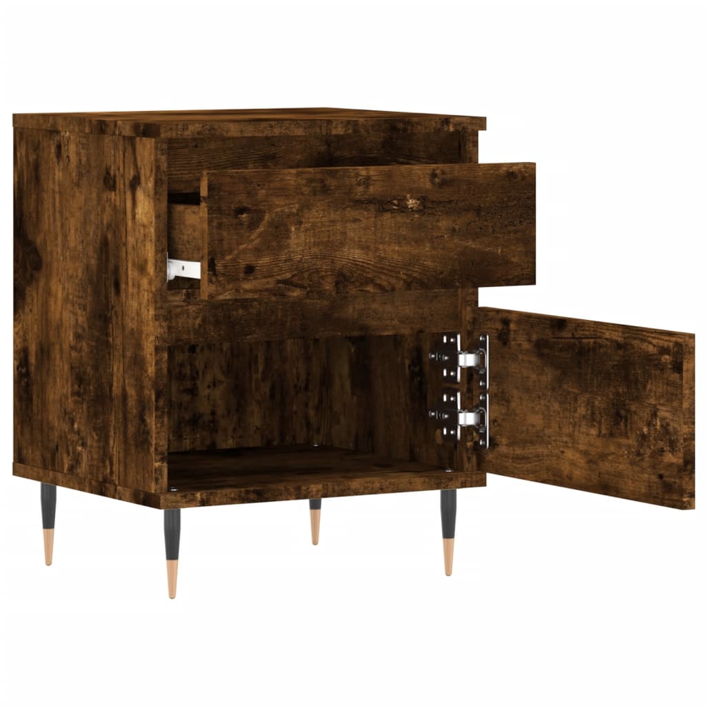 Bedside table smoked oak 40x35x50 cm wood material