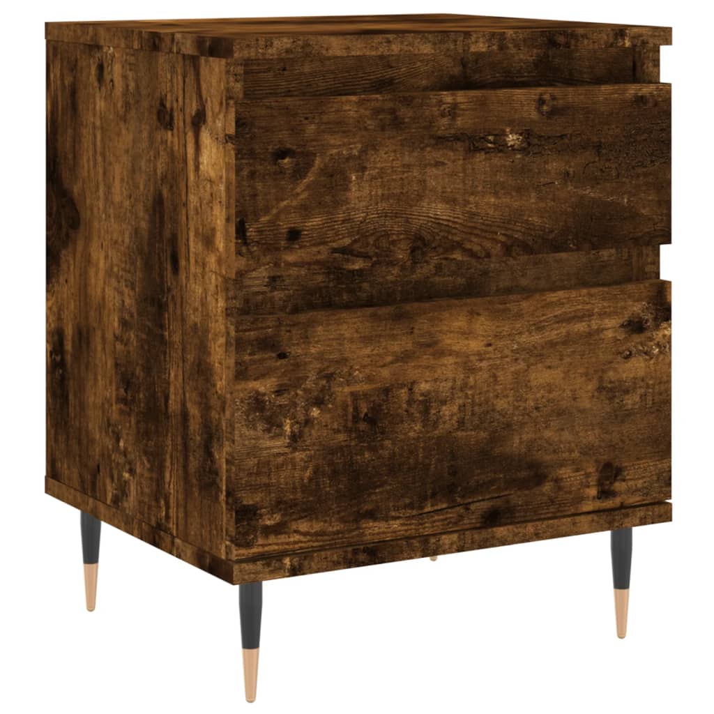 Tables de chevet 2 pcs. chêne fumé 40x35x50 cm matériau bois