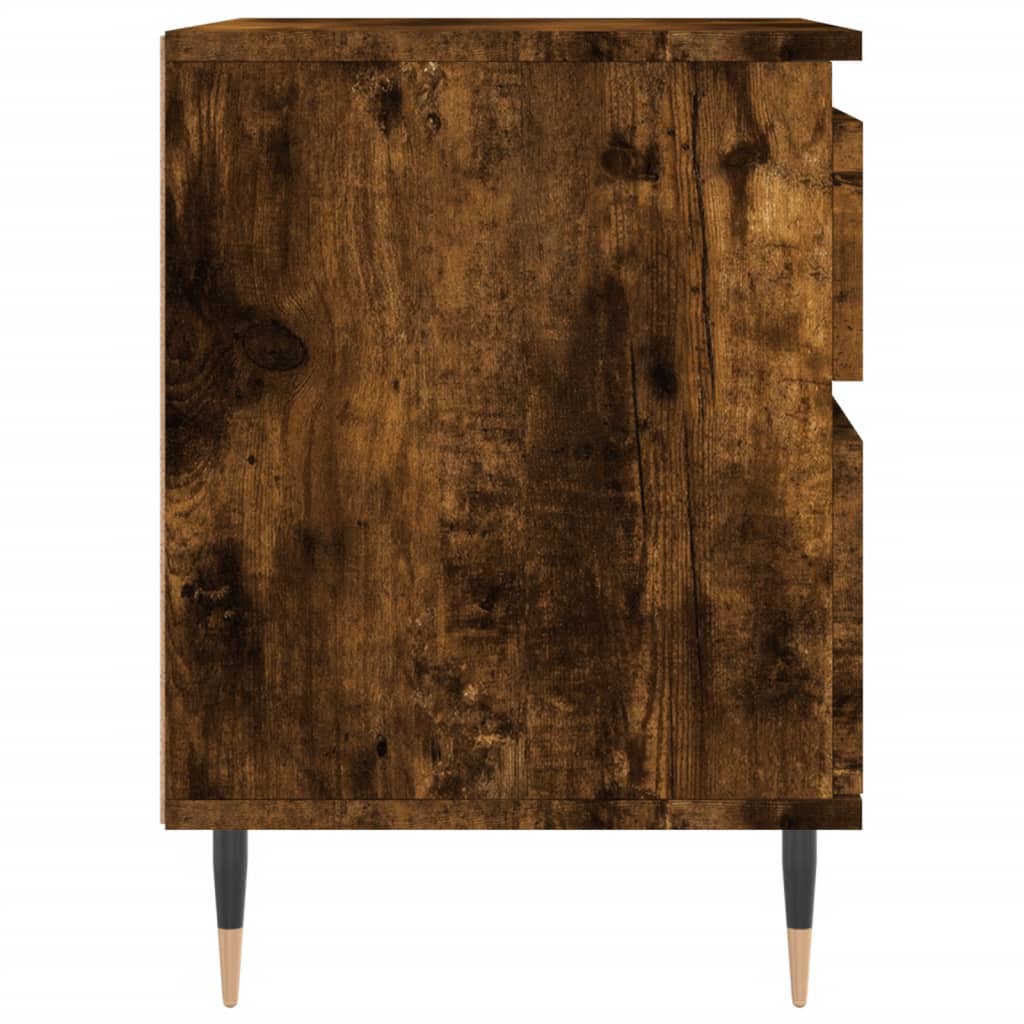 Tables de chevet 2 pcs. chêne fumé 40x35x50 cm matériau bois