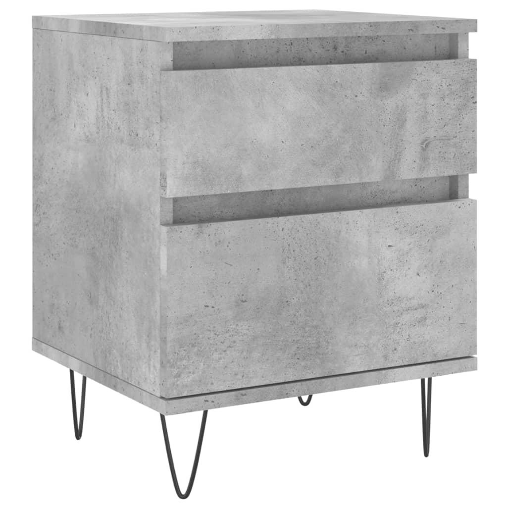 Bedside tables 2 pcs. Concrete grey 40x35x50 cm wood material