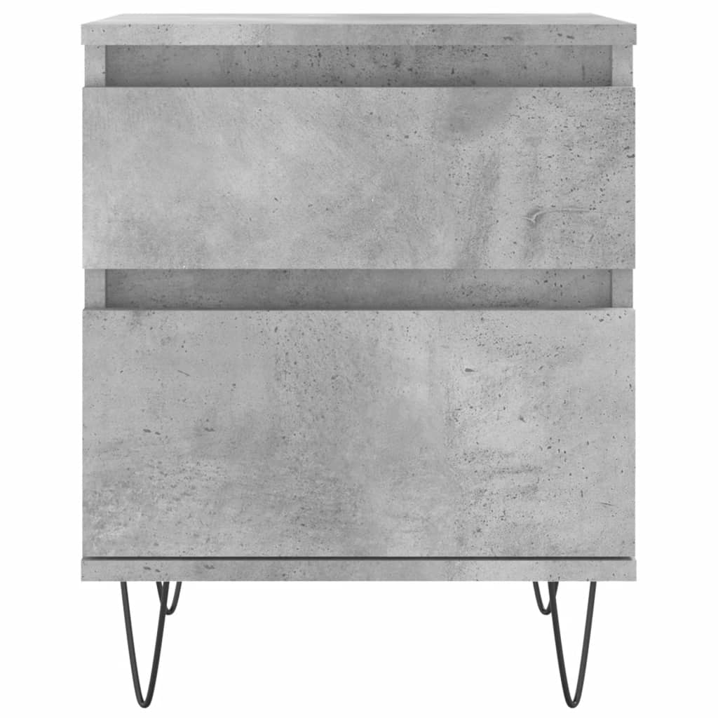 Bedside tables 2 pcs. Concrete grey 40x35x50 cm wood material