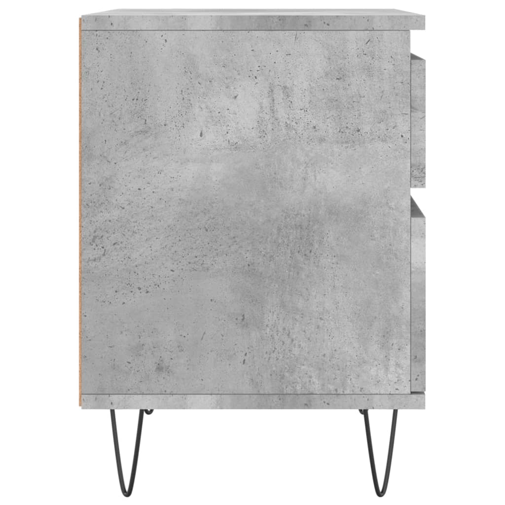 Bedside tables 2 pcs. Concrete grey 40x35x50 cm wood material