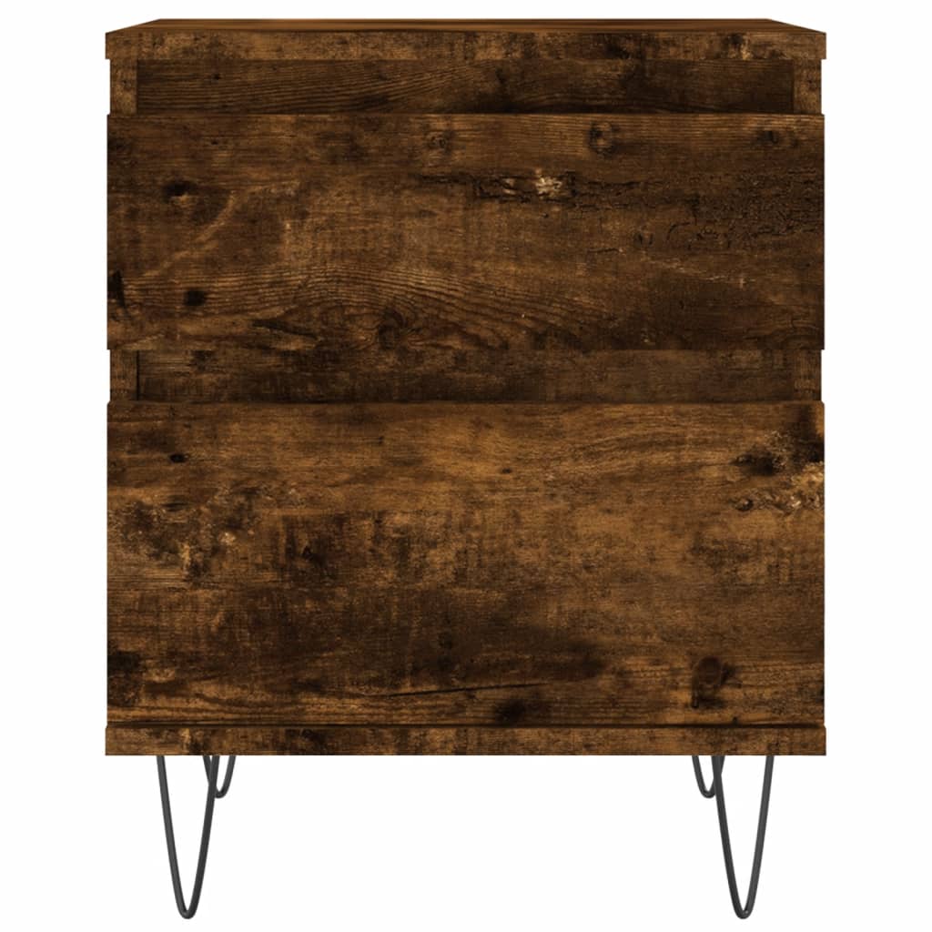 Tables de chevet 2 pcs. chêne fumé 40x35x50 cm matériau bois