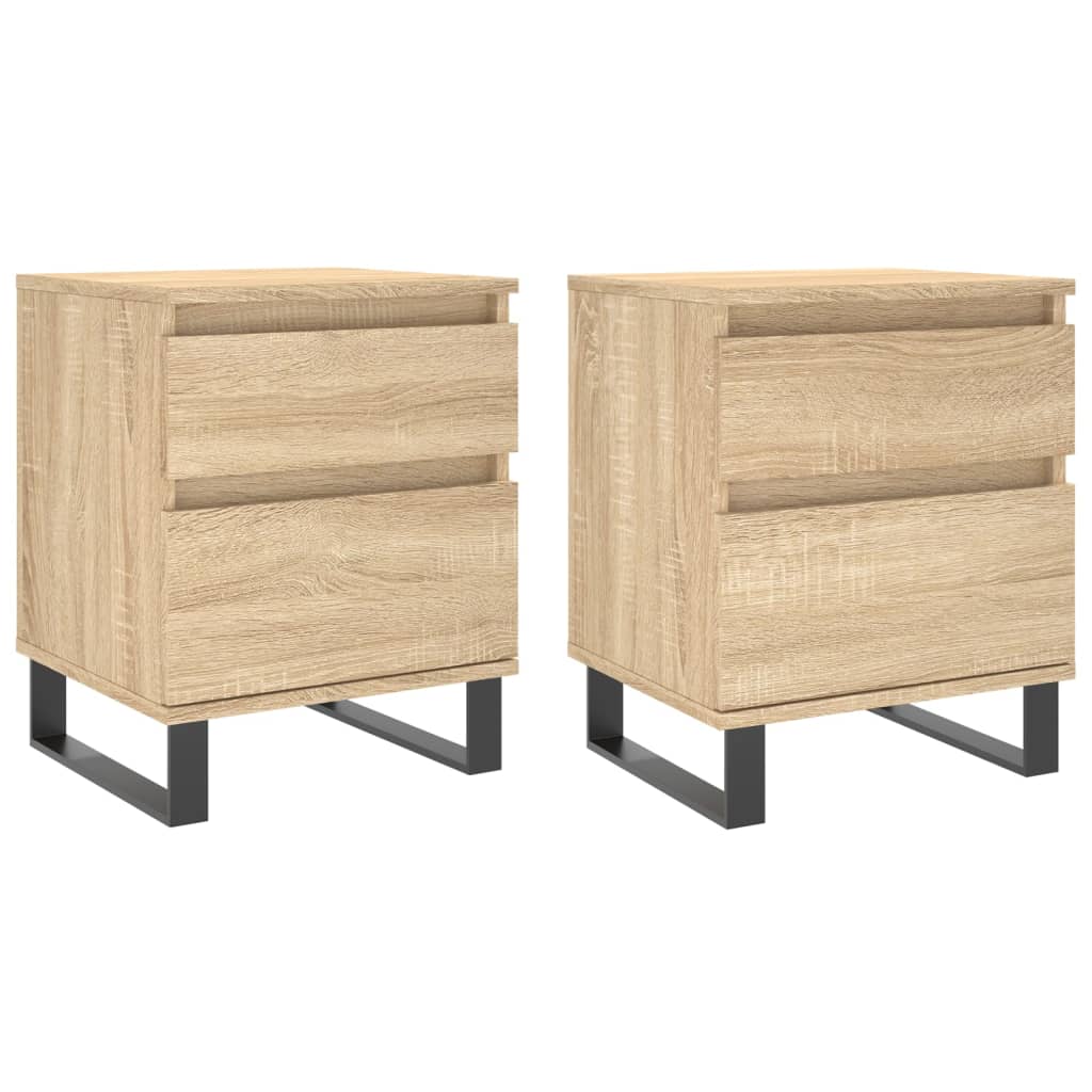 Tables de chevet 2 pcs. Chêne Sonoma 40x35x50 cm matériau bois