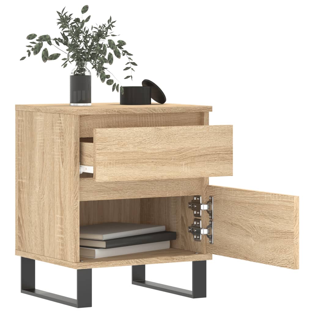 Tables de chevet 2 pcs. Chêne Sonoma 40x35x50 cm matériau bois