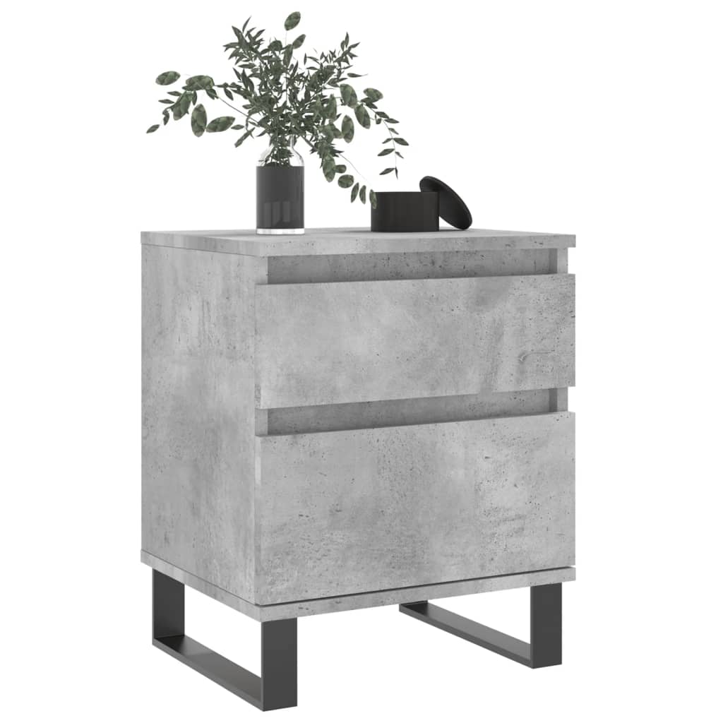 Bedside tables 2 pcs. Concrete grey 40x35x50 cm wood material