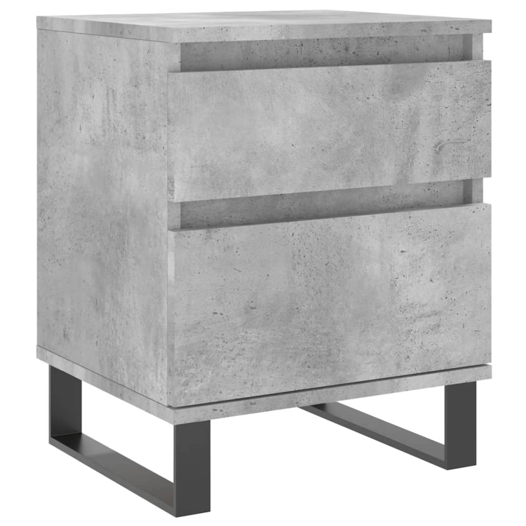 Bedside tables 2 pcs. Concrete grey 40x35x50 cm wood material