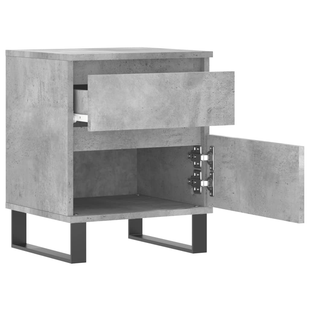 Bedside tables 2 pcs. Concrete grey 40x35x50 cm wood material