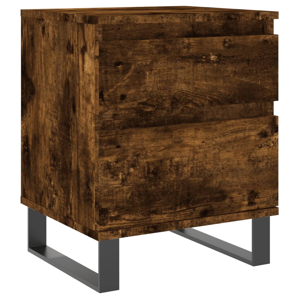 Tables de chevet 2 pcs. chêne fumé 40x35x50 cm matériau bois