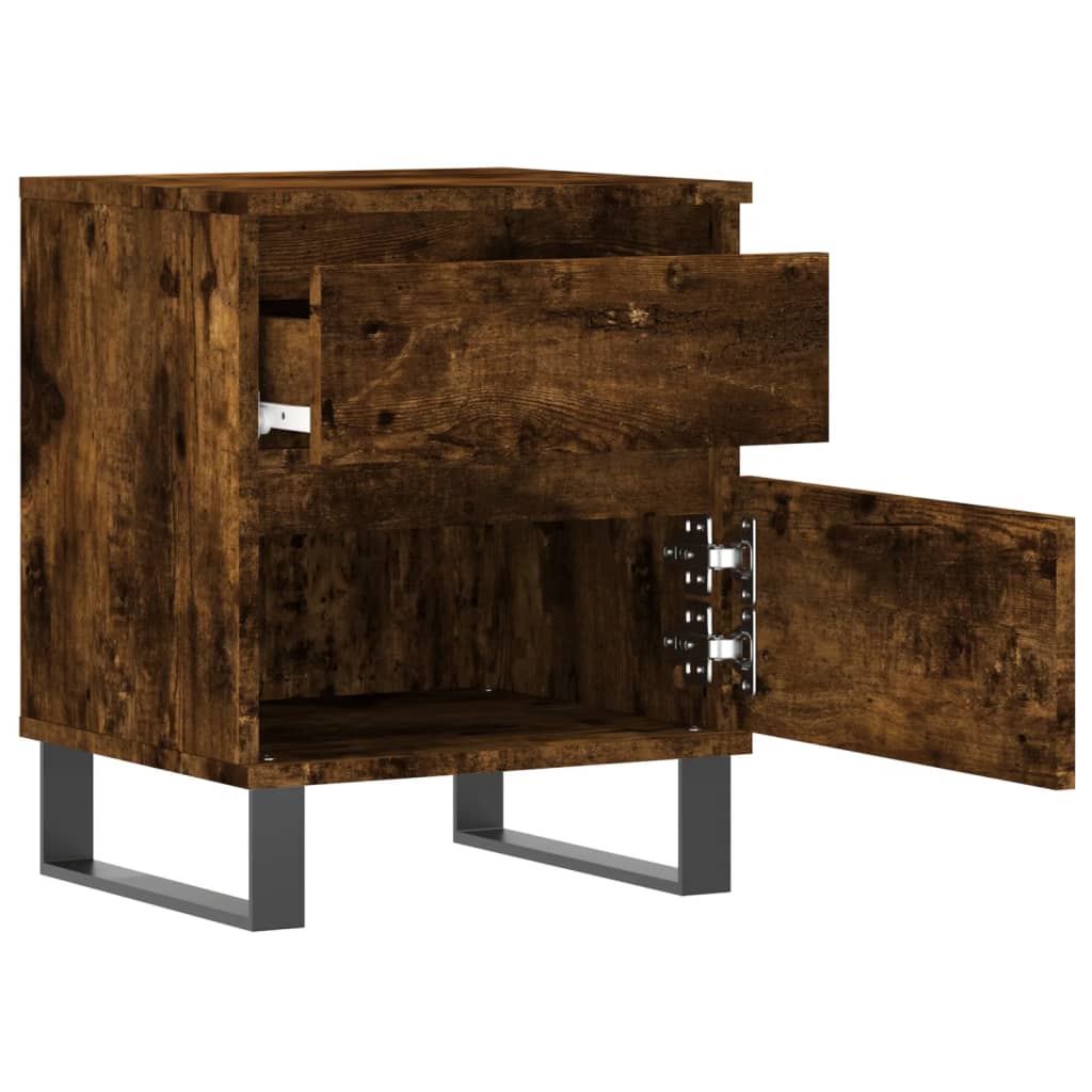 Tables de chevet 2 pcs. chêne fumé 40x35x50 cm matériau bois