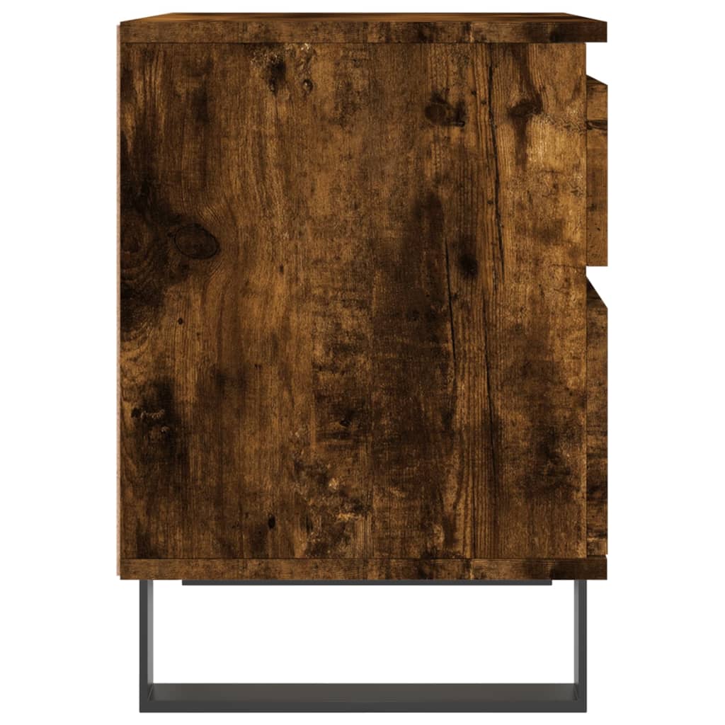 Tables de chevet 2 pcs. chêne fumé 40x35x50 cm matériau bois