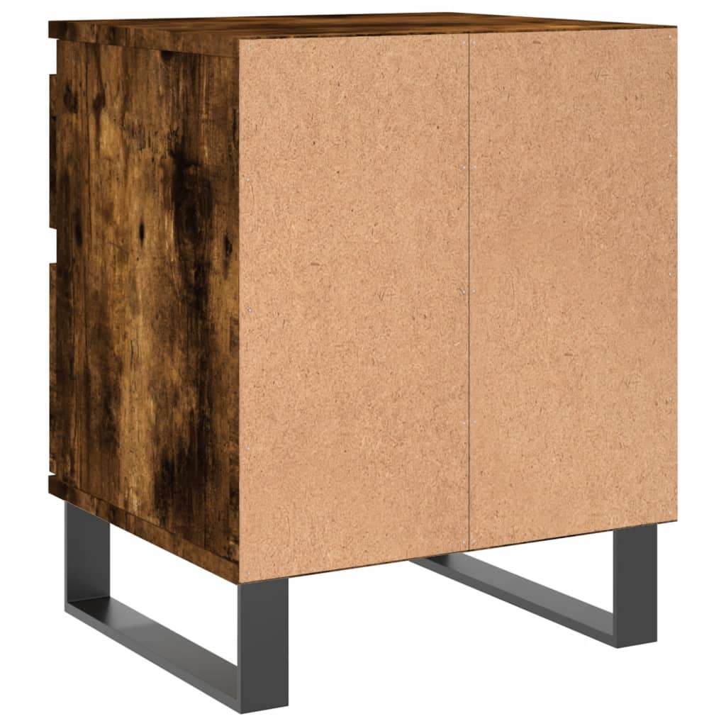 Tables de chevet 2 pcs. chêne fumé 40x35x50 cm matériau bois