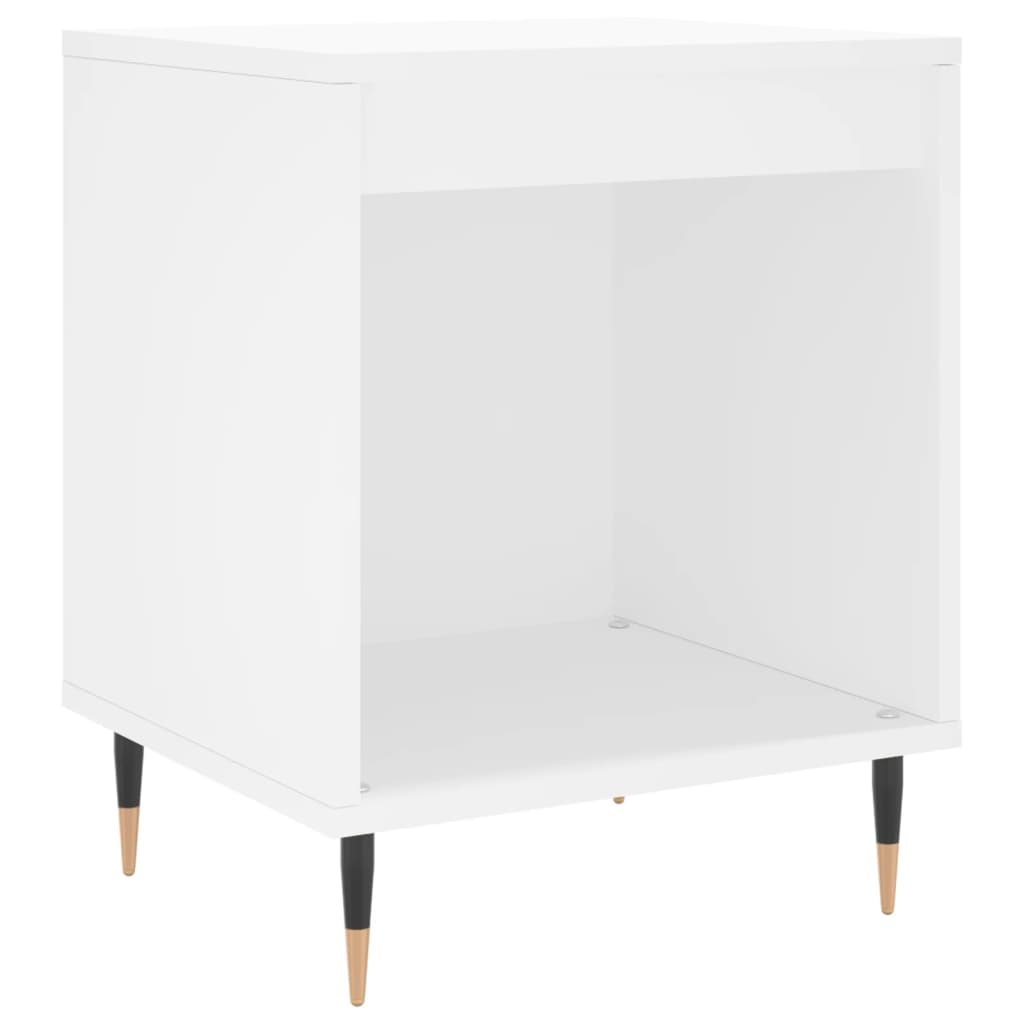 Table de chevet blanche 40x35x50 cm en bois