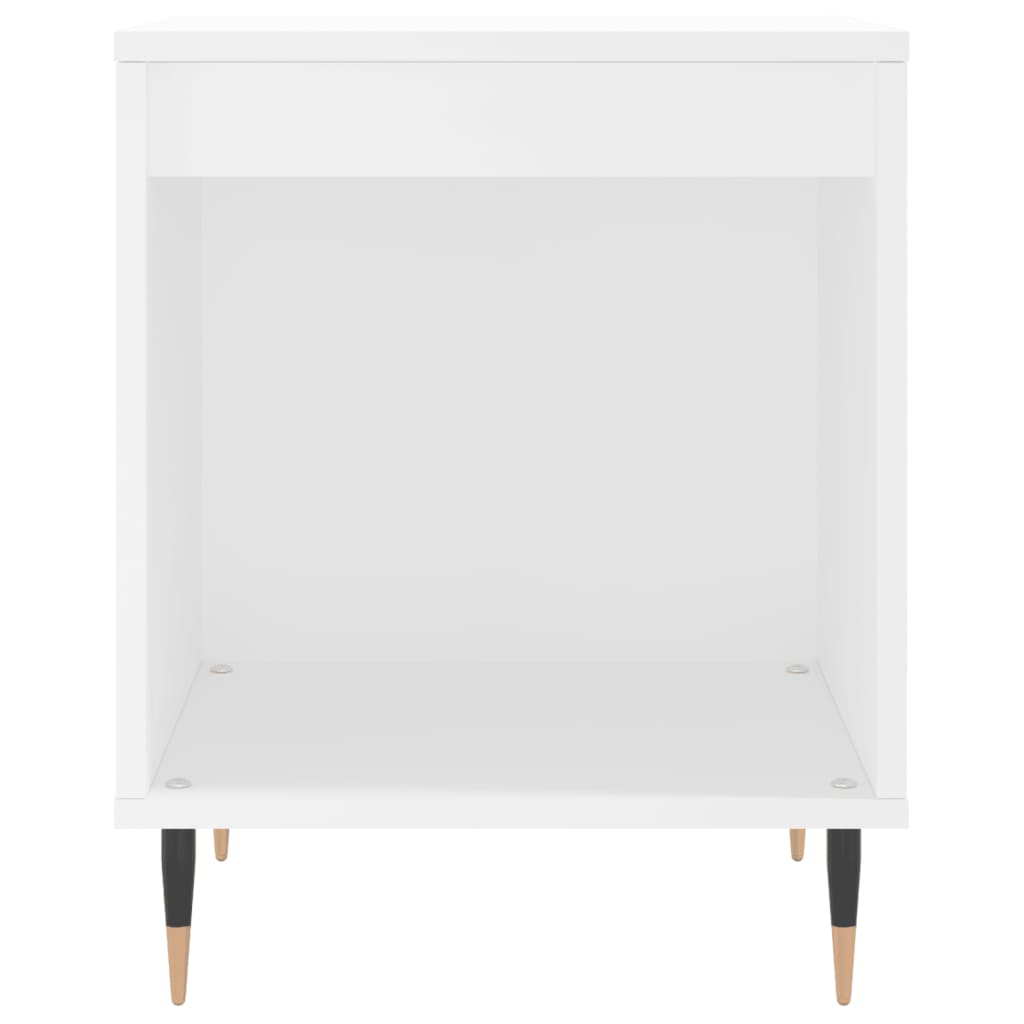 Table de chevet blanche 40x35x50 cm en bois