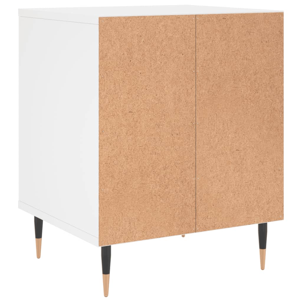 Table de chevet blanche 40x35x50 cm en bois