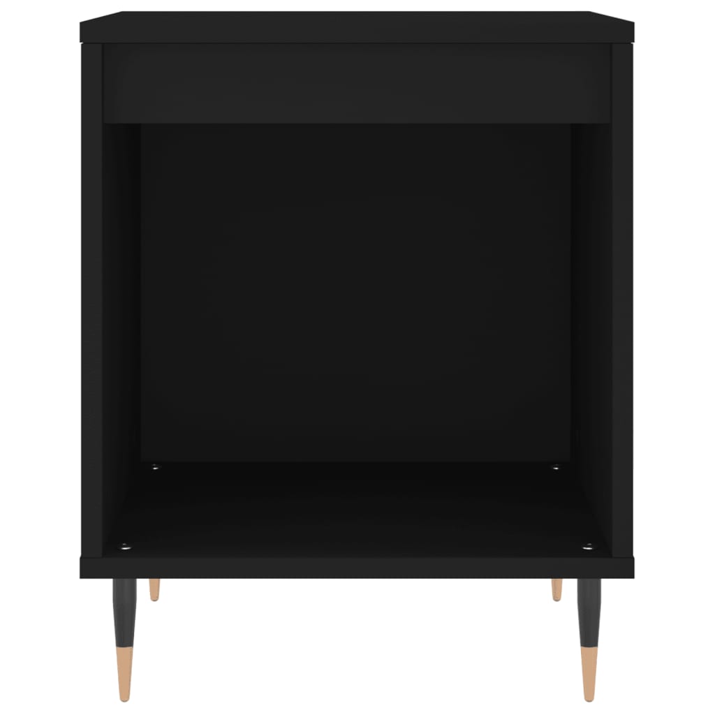 Bedside Table Black 40x35x50 cm Wood Material