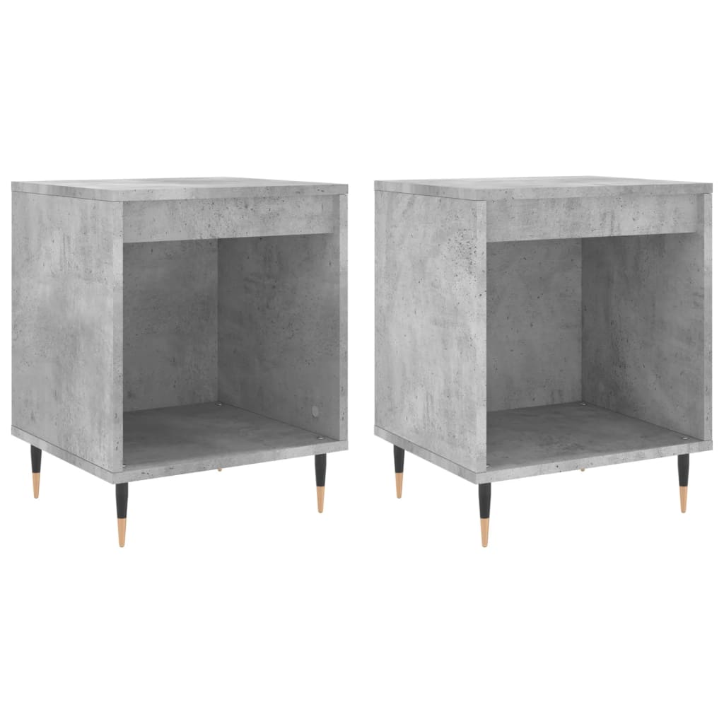 Bedside tables 2 pcs. Concrete grey 40x35x50 cm wood material