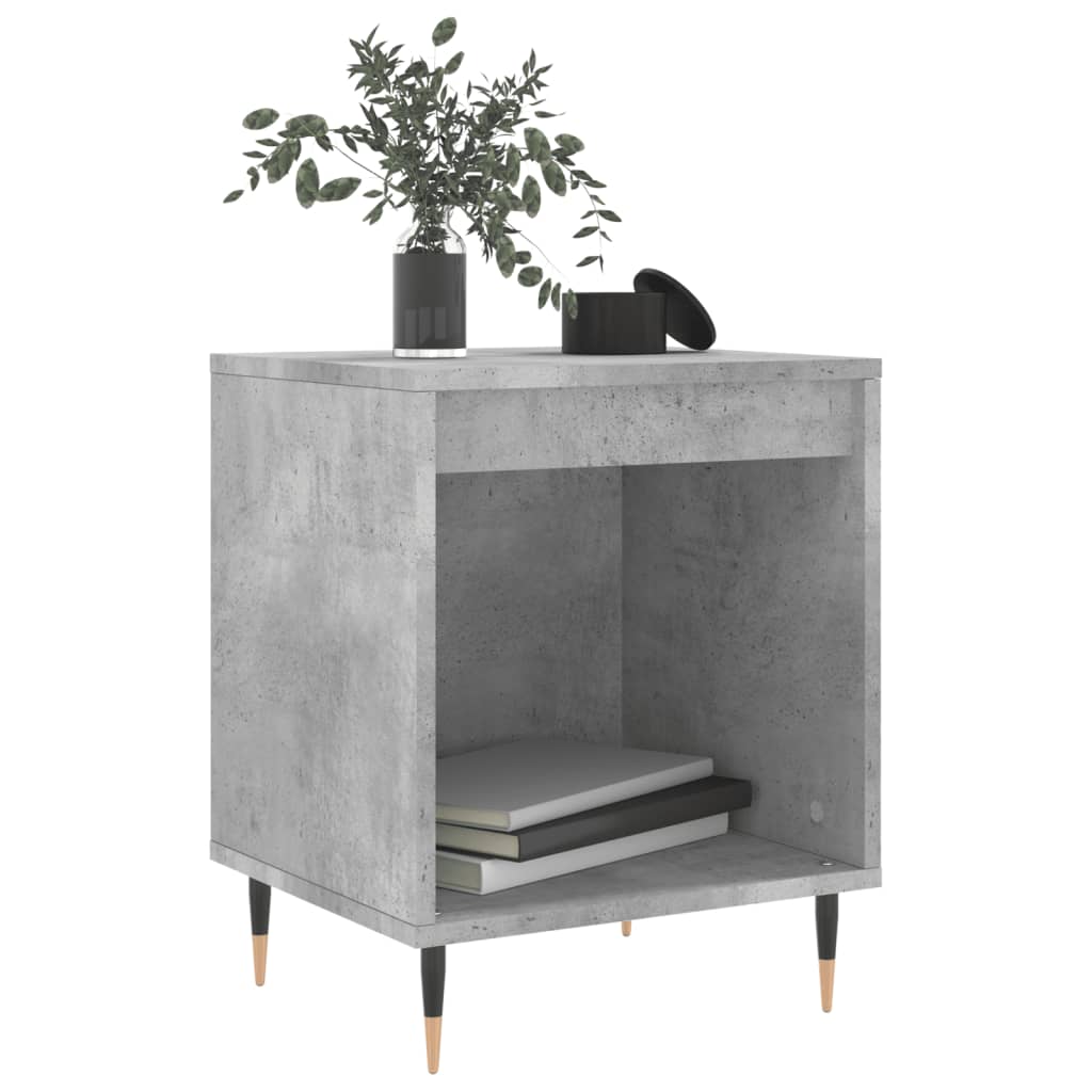 Bedside tables 2 pcs. Concrete grey 40x35x50 cm wood material