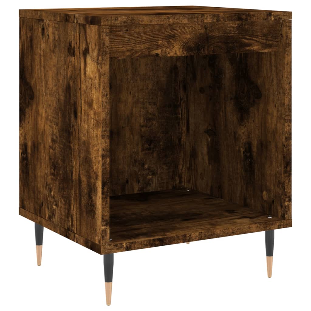Tables de chevet 2 pcs. chêne fumé 40x35x50 cm matériau bois