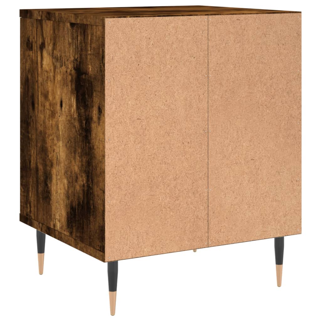 Tables de chevet 2 pcs. chêne fumé 40x35x50 cm matériau bois