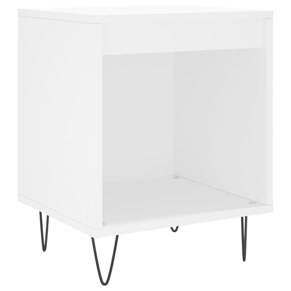 Table de chevet blanche 40x35x50 cm en bois