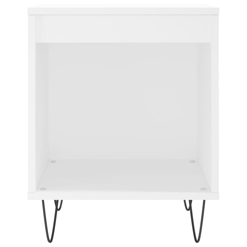 Table de chevet blanche 40x35x50 cm en bois