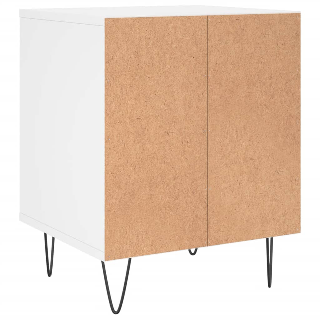 Table de chevet blanche 40x35x50 cm en bois
