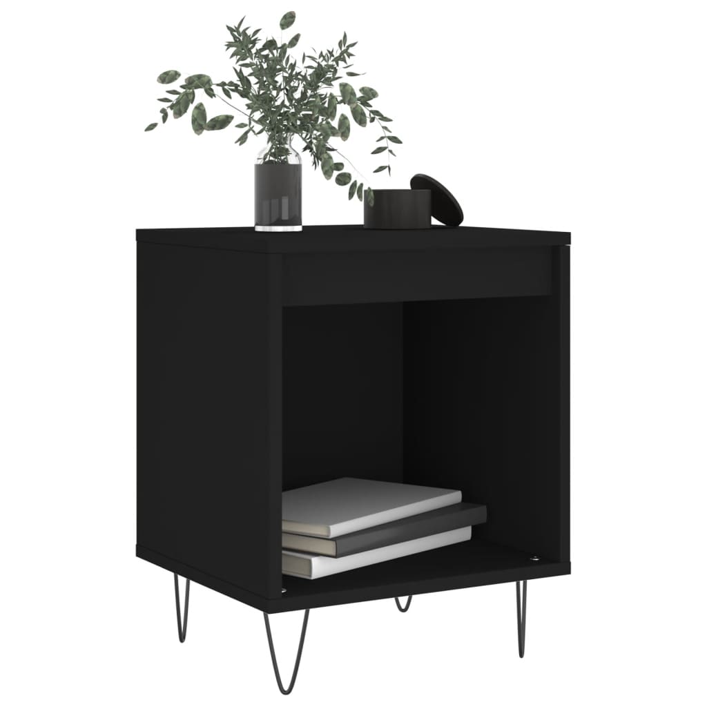 Tables de chevet 2 pcs. Noir 40x35x50 cm en bois