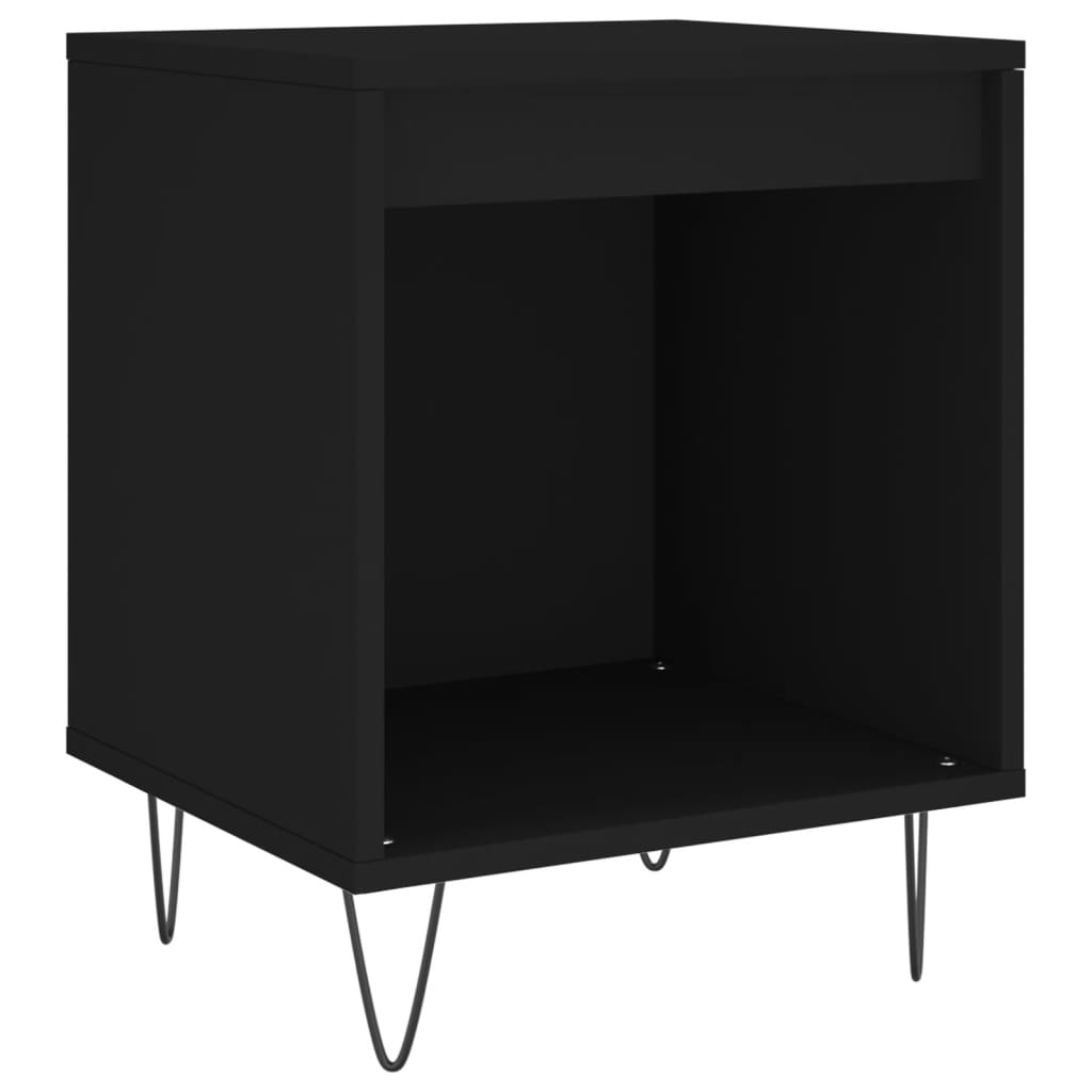 Tables de chevet 2 pcs. Noir 40x35x50 cm en bois