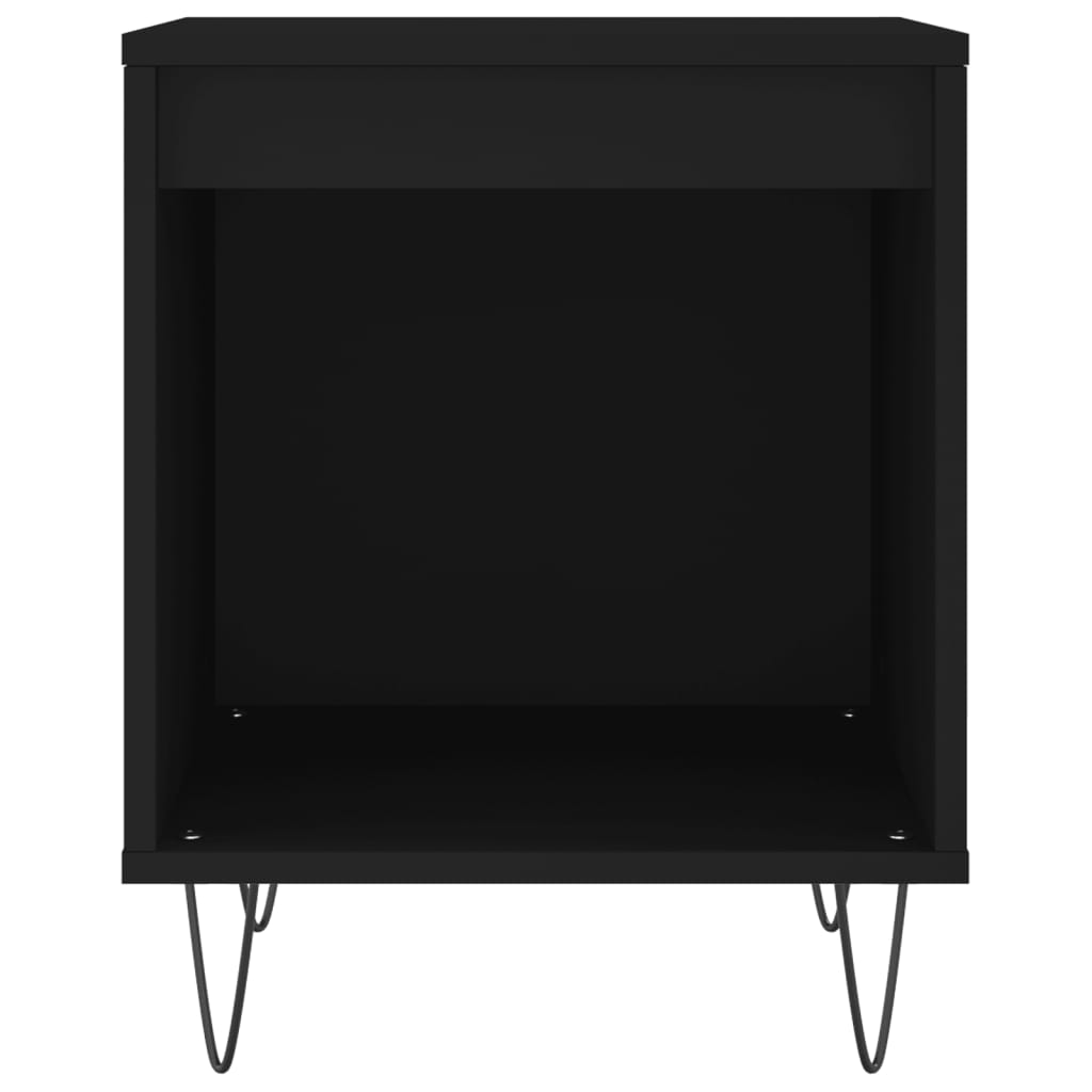 Tables de chevet 2 pcs. Noir 40x35x50 cm en bois