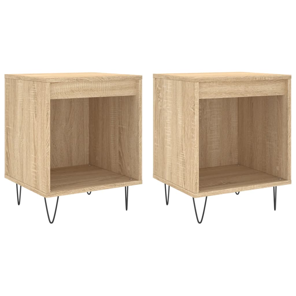 Tables de chevet 2 pcs. Chêne Sonoma 40x35x50 cm matériau bois
