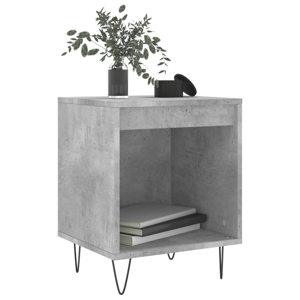 Bedside tables 2 pcs. Concrete grey 40x35x50 cm wood material
