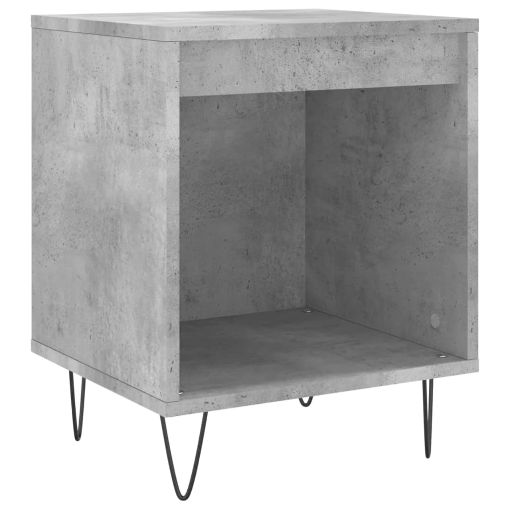 Bedside tables 2 pcs. Concrete grey 40x35x50 cm wood material