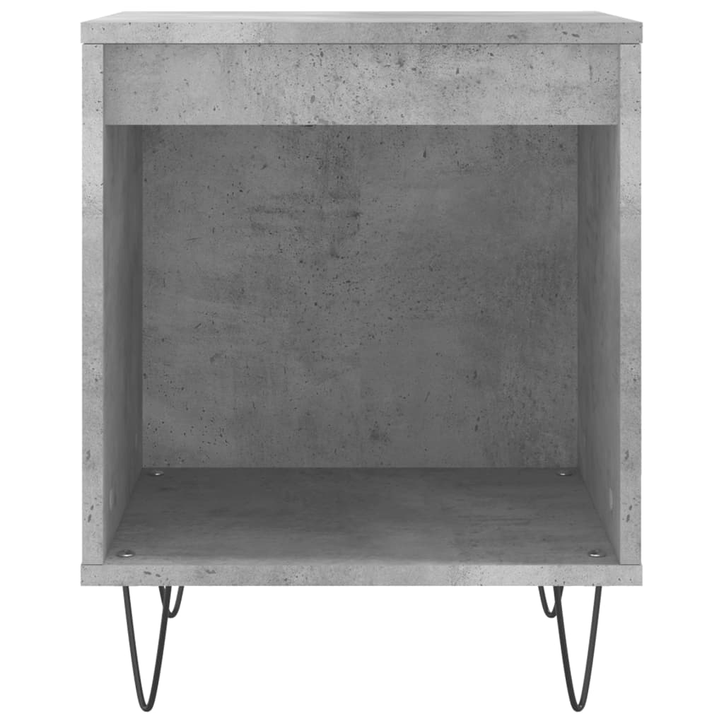 Bedside tables 2 pcs. Concrete grey 40x35x50 cm wood material