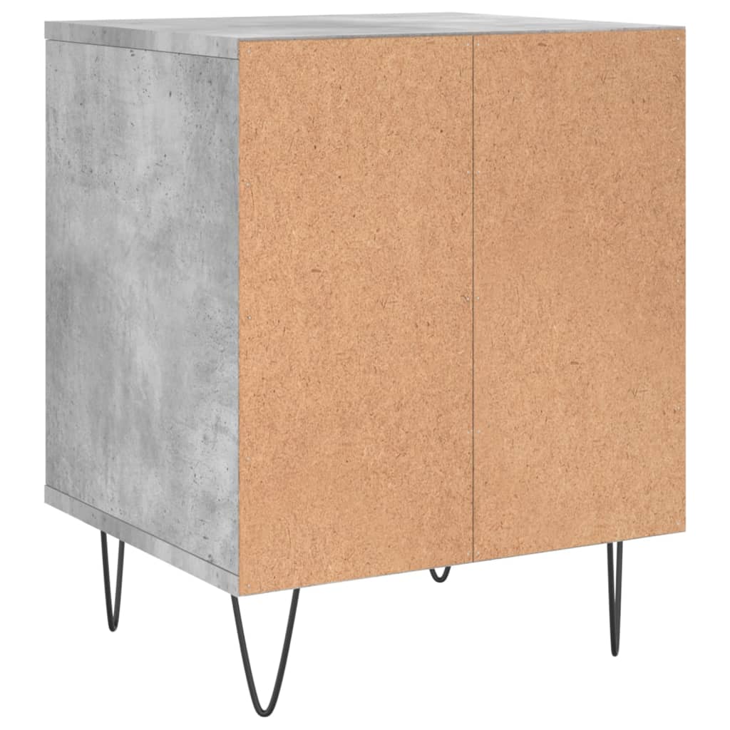 Bedside tables 2 pcs. Concrete grey 40x35x50 cm wood material