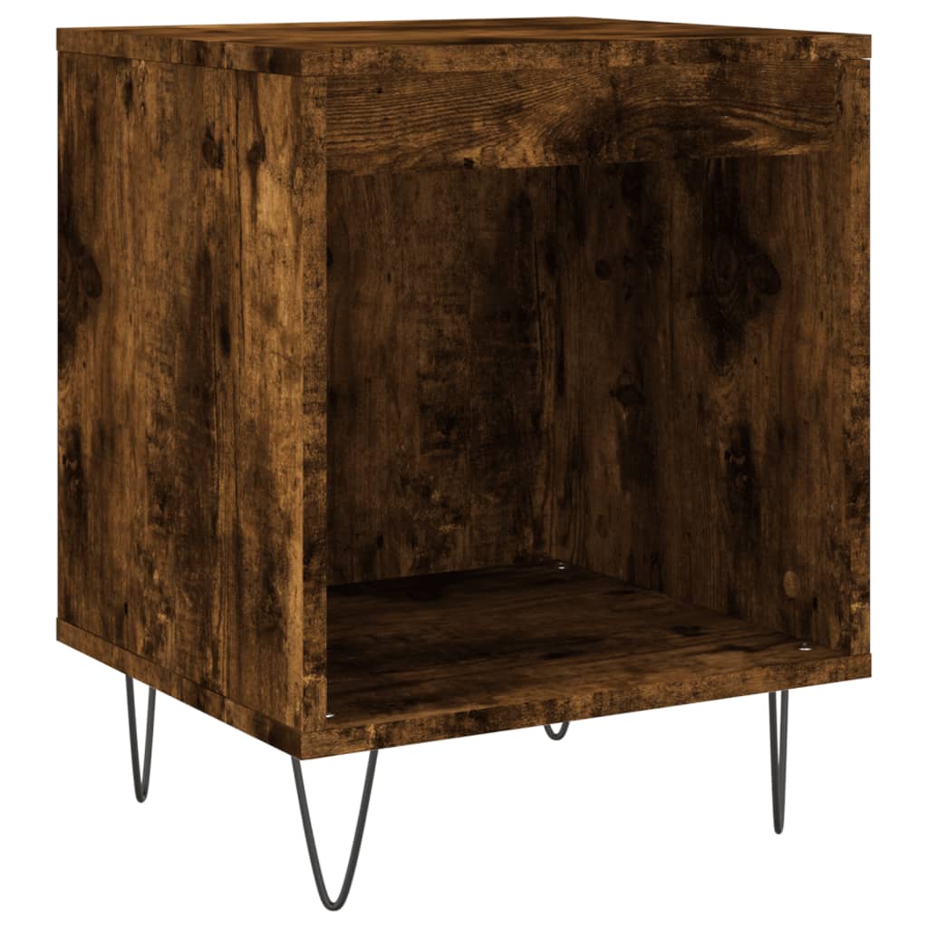 Tables de chevet 2 pcs. chêne fumé 40x35x50 cm matériau bois