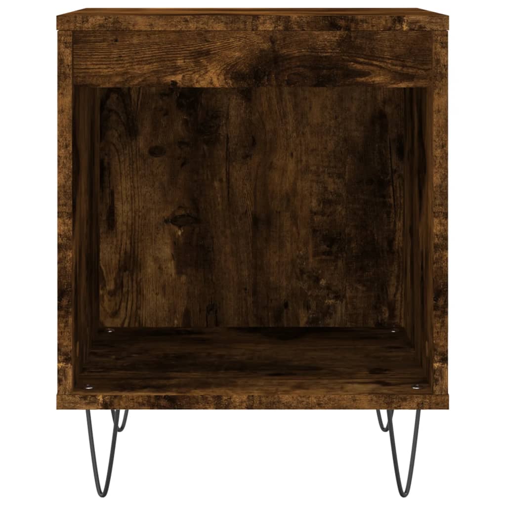 Tables de chevet 2 pcs. chêne fumé 40x35x50 cm matériau bois