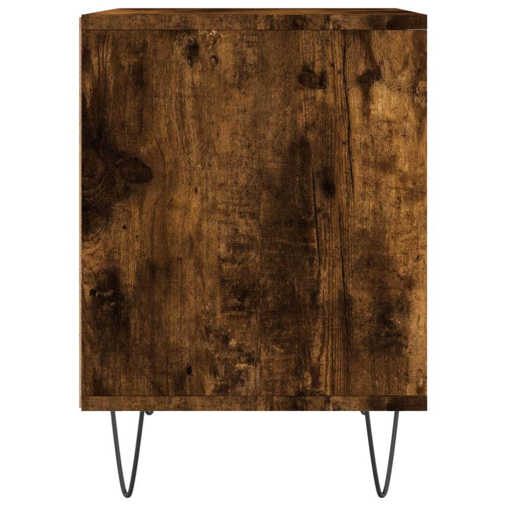 Tables de chevet 2 pcs. chêne fumé 40x35x50 cm matériau bois