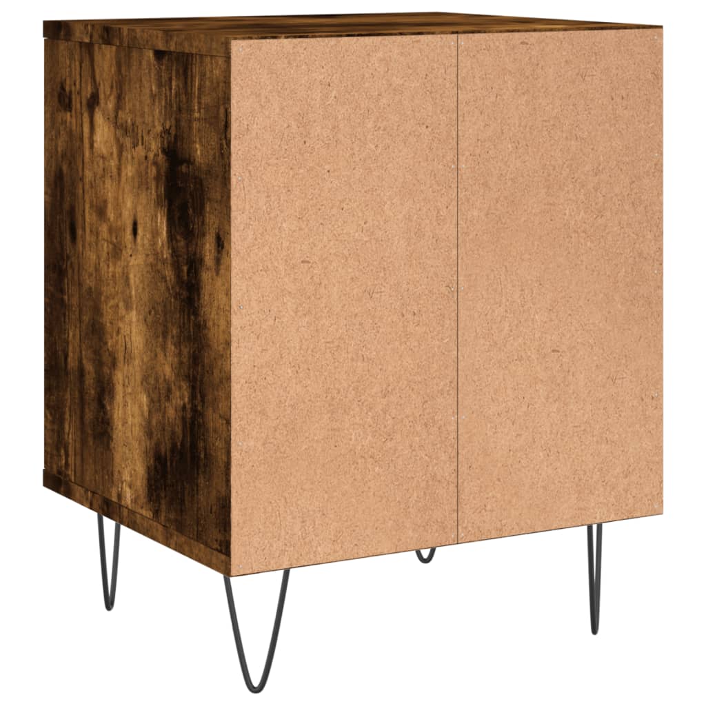 Tables de chevet 2 pcs. chêne fumé 40x35x50 cm matériau bois