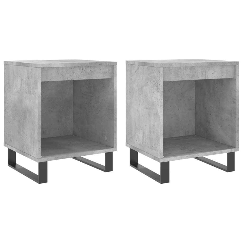 Bedside tables 2 pcs. Concrete grey 40x35x50 cm wood material