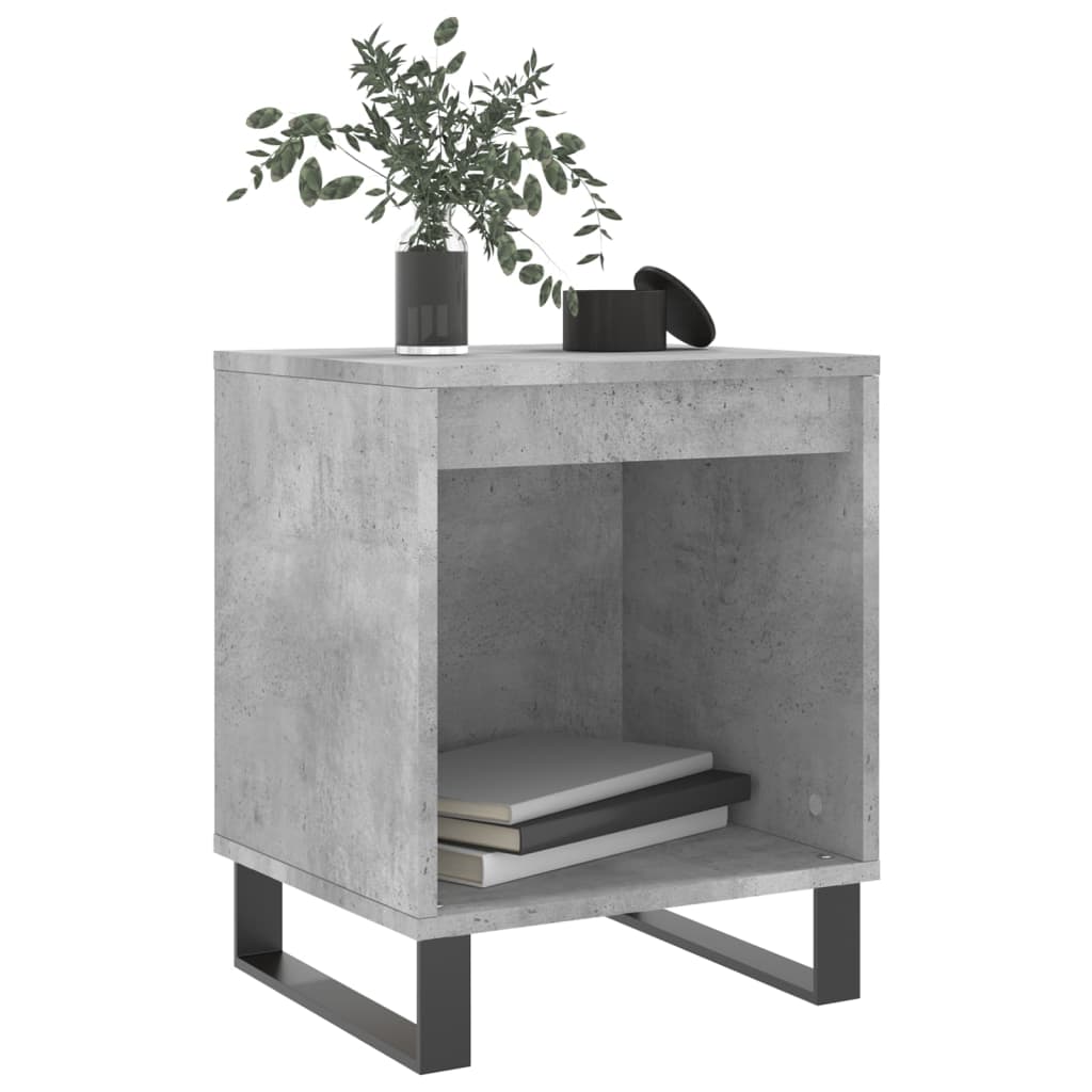 Bedside tables 2 pcs. Concrete grey 40x35x50 cm wood material
