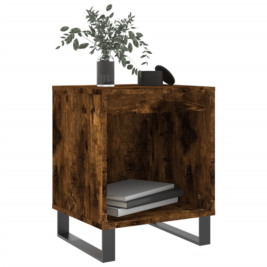 Tables de chevet 2 pcs. chêne fumé 40x35x50 cm matériau bois