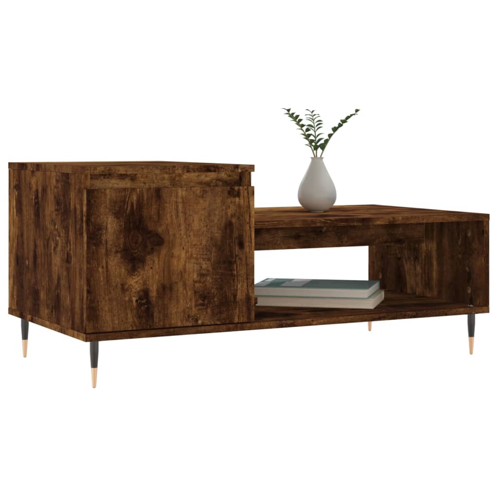 Coffee table smoked oak 100x50x45 cm wood material