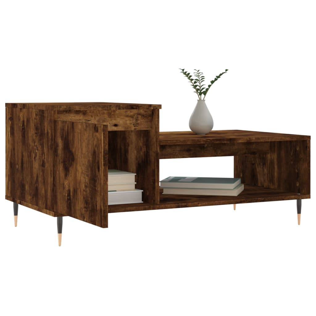 Coffee table smoked oak 100x50x45 cm wood material