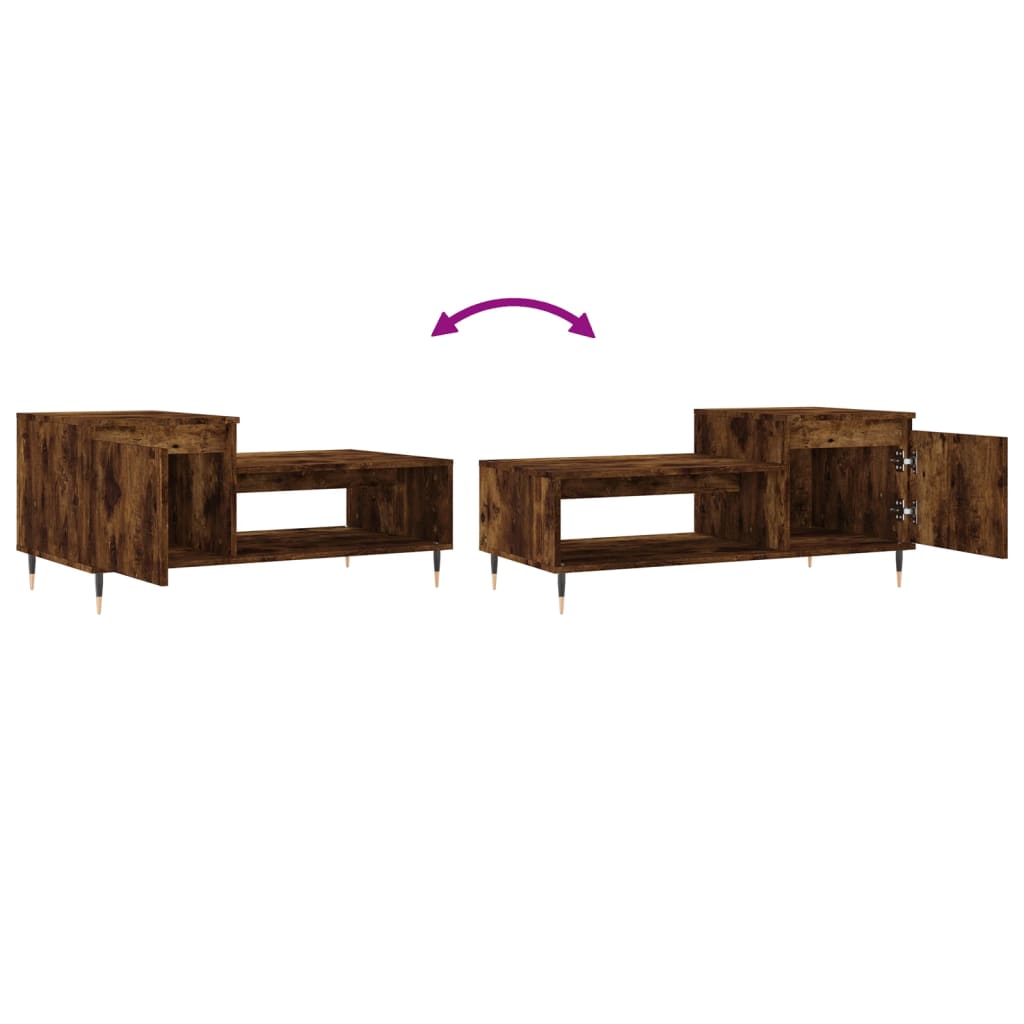 Coffee table smoked oak 100x50x45 cm wood material