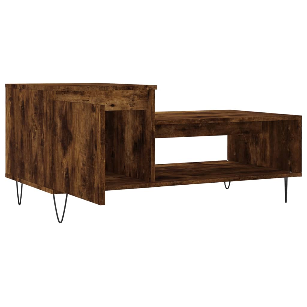 Table basse chêne fumé 100x50x45 cm en bois