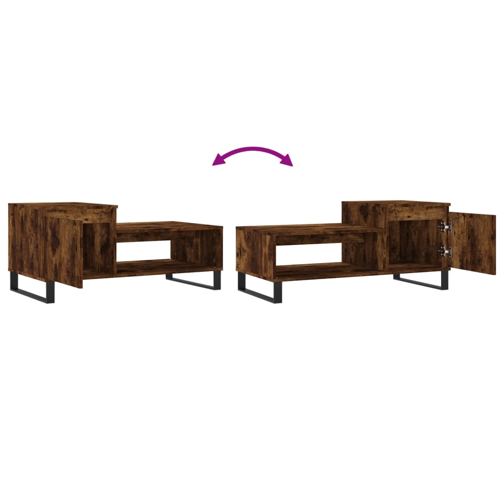 Coffee table smoked oak 100x50x45 cm wood material