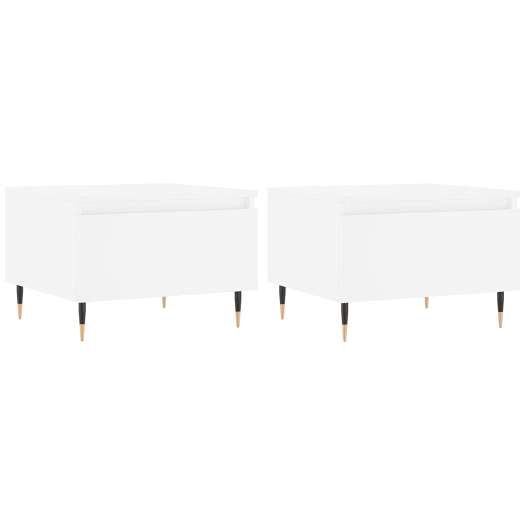 Coffee Tables 2 pcs. White 50x46x35 cm Wood Material