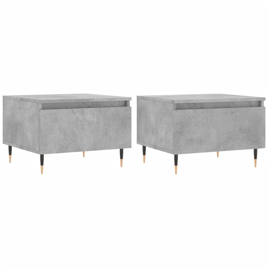 Coffee tables 2 pcs. Concrete grey 50x46x35 cm wood material